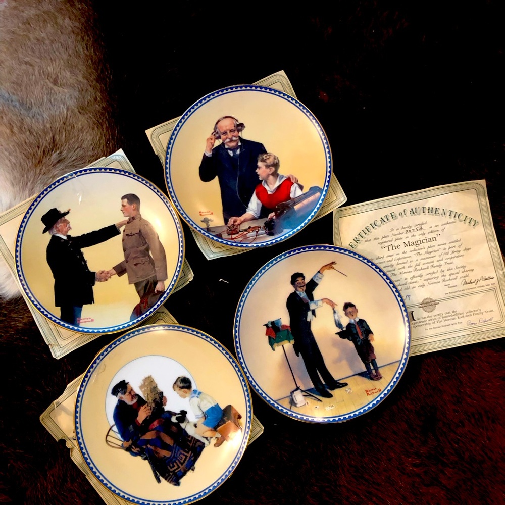 Norman Rockwell Collector Plate Set with certificates